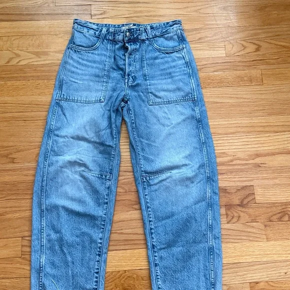 Madewell darted leg barrel jeans size 28 - Picture 2 of 8